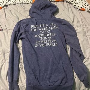 Rue21 hoodie with encouraging words on back